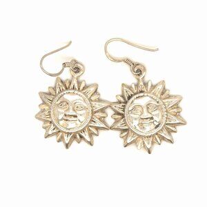 925 Silver Sun Dangle Earrings